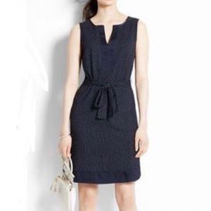 Ann Taylor Polka Dot Navy Sleeveless Dress size S